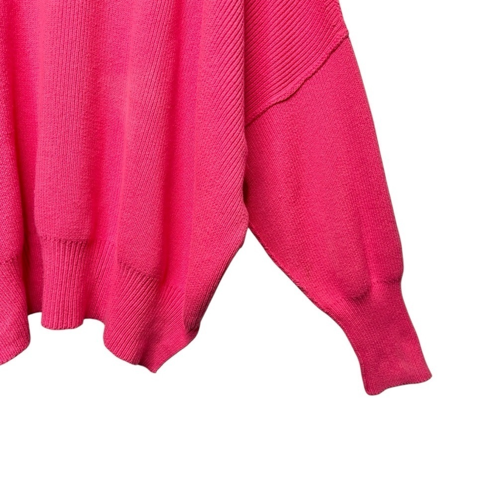 Free People Easy Street Hot Pink Oversized Sweater XS Boho Slouchy Tunic - Picture 13 of 15